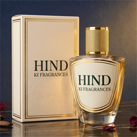 Hind Ki Fragrances perfume bottle and gift box